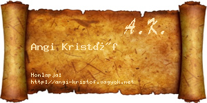 Angi Kristóf névjegykártya